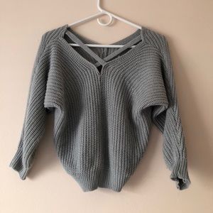 grey  cropped sweater